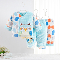 Winter newborn cotton-padded clothes three-piece baby thickened warm clothes 0-1-5 month Baoqiu winter cotton-padded jacket