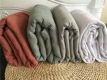 Self-use recommended foreign trade pure cotton thick honeycomb non-slip sheets quilt cover solid color sleep single 225 * 240cm pillowcase single beat