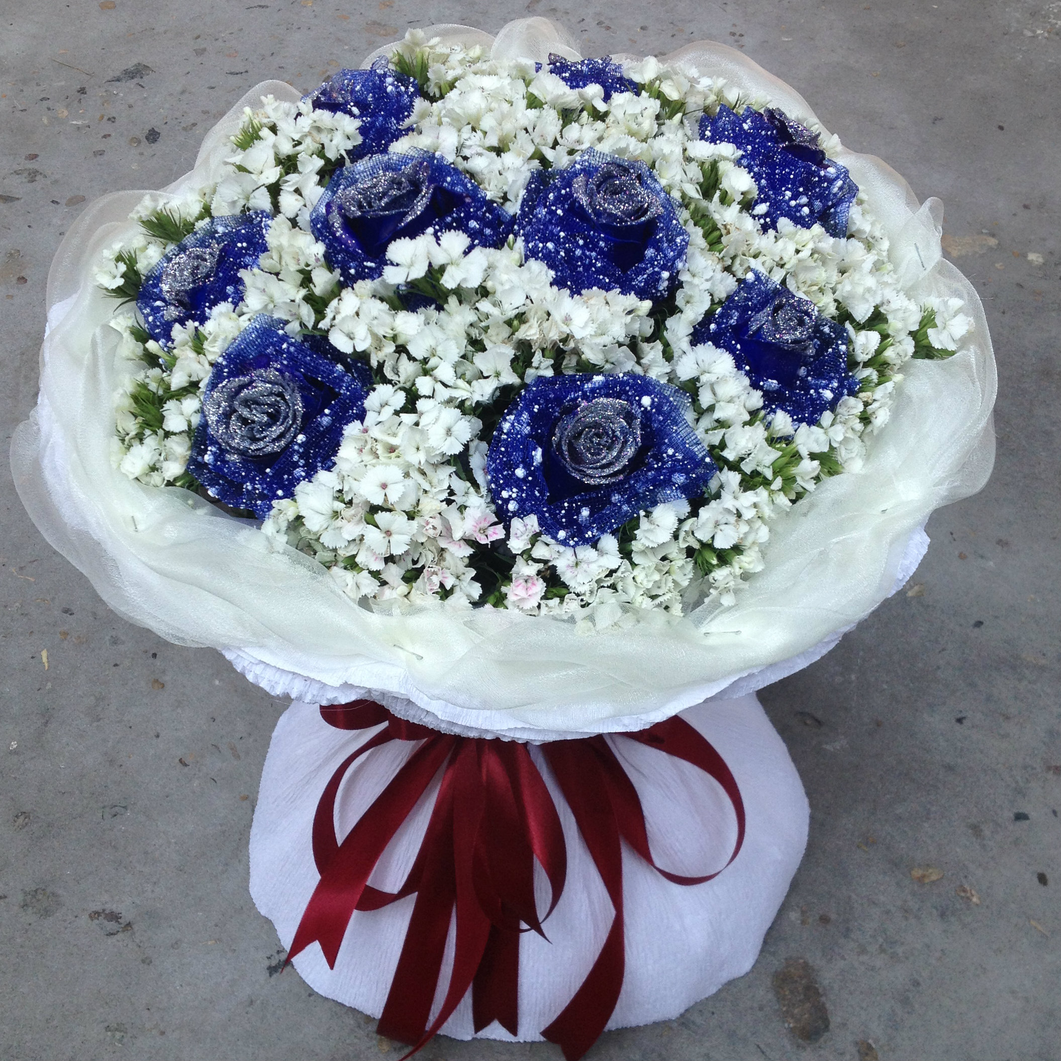 成都鲜花店 生日鲜花情人节鲜花速递11朵蓝玫瑰蓝色妖姬19 33 99