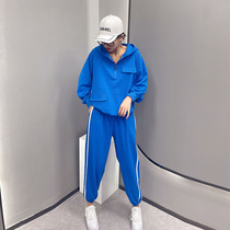 Sportswear suit womens early spring 2022 new fashionable Western-style red pullover hoodie sweatpants suit women spring autumn