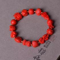 Natural cinnabar Duobao Bracelet Womens Jewelry Safe Fidelity