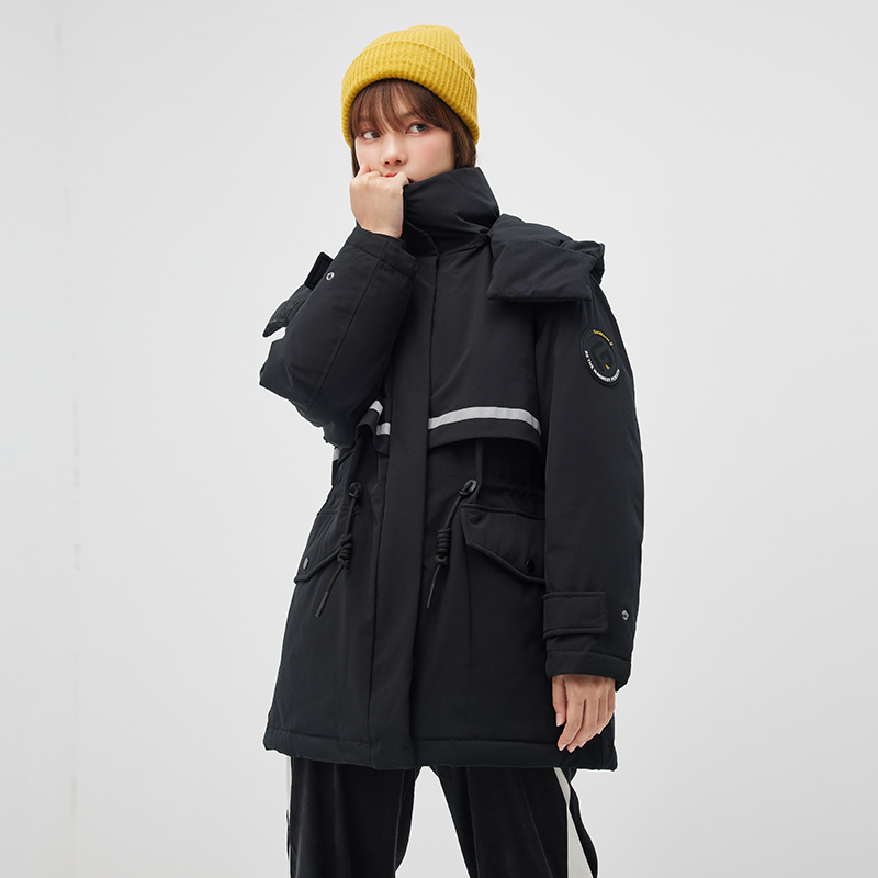 高梵 21年秋季款 工装版型 防水女式连帽羽绒服 聚划算双重优惠折后￥199包邮 4色可选