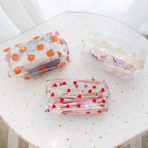 Cute transparent travel cosmetic bag female portable ins Wind large capacity girl heart PVC simple storage bag wash bag