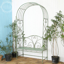 Outdoor chair Leisure wrought iron with seat arch Garden balcony storage Courtyard flower rack Seasonal climbing pergola