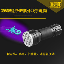 21LED Ultraviolet light fluorescent scorpion 395nm UV test flashlight anti-counterfeit light