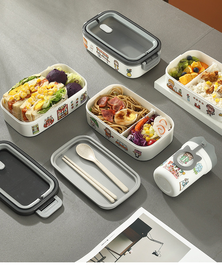 双层饭盒便当盒可微波加热专用上班族网红可爱日式ins风学生便携