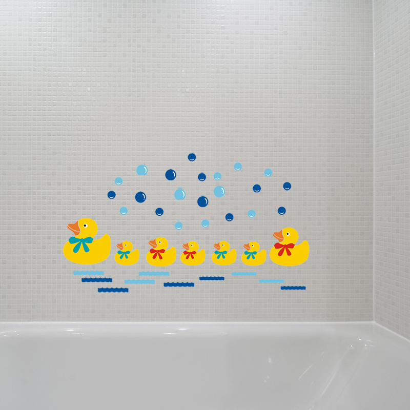 洗手间玻璃贴纸浴室瓷砖贴防水卧室儿童卡通贴画可移除墙贴小鸭子产品展示图4