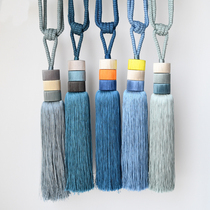 Tianhe lace curtain living room stream European style peg hook modern taped wood decoration textile