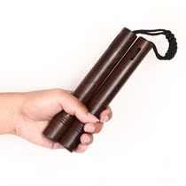 Ebony nunchaku wooden combat training self-defense wooden handmade adult children pure copper paratrooper rope pendant original