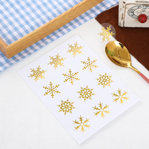 Golden Snowflake Sticker Bake Packaging Decorative Sticker