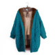 ເສື້ອຢືດແບບເກົາຫຼີແບບໜາໆ Sherpa splicing slim sweater thickened plus velvet mid-length hooded cardigan large size coat for women