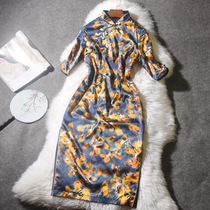 Silk cheongsam 2021 summer and autumn new female young retro Chinese style modified version mulberry silk dress