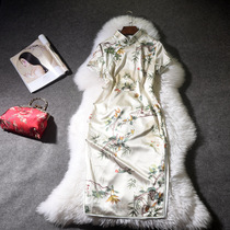Silk cheongsam spring 2021 spring and summer new female young girl improved version of high-end dress mulberry silk