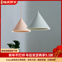 Nordic Restaurant Single Head Macaroon Danish Designer Halo Three Head Personality Bar Room Bedroom Bedside Chandelier