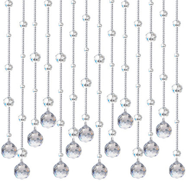 ອຸປະກອນເສີມເຮັດໃຫ້ມີແສງ 30 ມມ crystal ball gold champagne ສົດໃສສີແດງສີບົວປານກາງສີຟ້າສີມ່ວງ bead curtain loose bead glass pendant