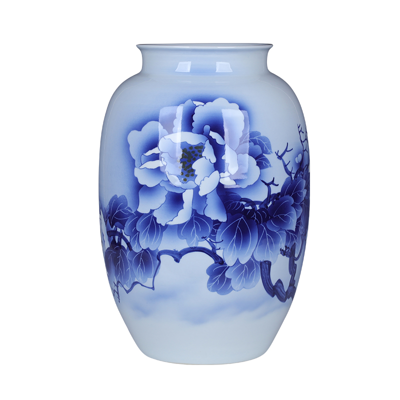 Wide expressions using of jingdezhen blue and white porcelain vase ceramic furnishing articles classical Chinese wind office decoration porcelain large living room