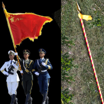 Entire fleet of 3m handheld stripes flag flag guard of red and yellow stripes flag wear ear flag flag Bayi flag