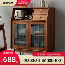 Side Cabinet full solid wood wine cabinet tea cabinet modern simple cabinet one wall home side cabinet living room locker
