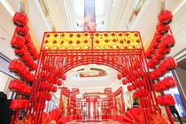 Shanghai Opening Wedding Event Venue Arrangement Planning-Heqing China Wind lantern background set up on-site arrangement