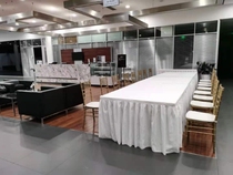 Shanghai opening annual conference wedding table and chairs table cloth rental planning-gold crystal white bamboo festival chair rental rental