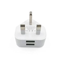 British standard Hong Kong version three-legged two-port USB plug 5V2A dual-USB mobile phone charger triangle British standard charging head travel charger