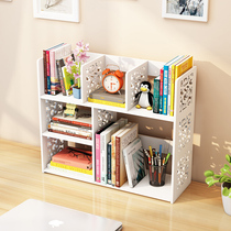Small bookshelf on computer desk desktop bookcase student simple storage rack small office childrens storage rack
