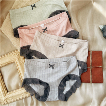 Less ladies underwear middle waist belly lift hip Japanese cotton Sexy Hot student charm temptation lace cotton crotch