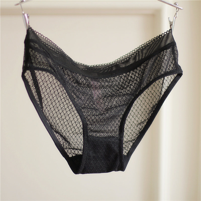 欧美女士内裤低腰三角短裤性感蕾丝网纱透明纯色简约舒适超薄新款