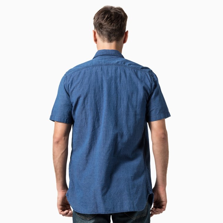 Levi’s/李维斯夏季男士波点印花纯棉深蓝色短袖衬衫17257-0006