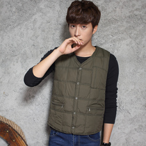 Off-code clearance young and middle-aged students wear warm vests waistbands mens ultra-thin down vests winter