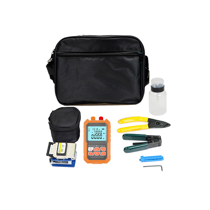 optical fiber cold joint toolkit fusion machine covered with leather cable toolbox optical power meter red light pen cutter