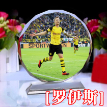 People around Royce Occasionally Crystal Poster souvenirs to send boys and girls friends and classmates Soccer Fans Birthday Gifts