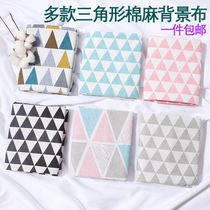 Cotton linen background cloth colorful triangle multi-size tablecloth photo props decoration table cloth curtain accessories matching