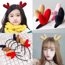 Original sweet and cute little plum blossom elk ears hair stirrup and hairpin clip Christmas small deer corner