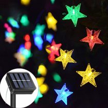 Solar light string Outdoor waterproof colorful lights Flashing lights Garden hanging lights Balcony Garden villa flashing stars decorative lights