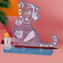 Baby set table fetal brush footprint baby full moon year old newborn centenarian grasp week crystal souvenir hand and foot print