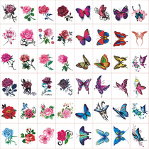 (50 sets) tattoo stickers waterproof female durable rose butterfly net Red personality hipster tattoo cover scar stickers