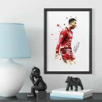 Portugal Ronaldo illustration art solid wood decorative photo frame photo wall table setting art hanging frame Real Madrid Juventus