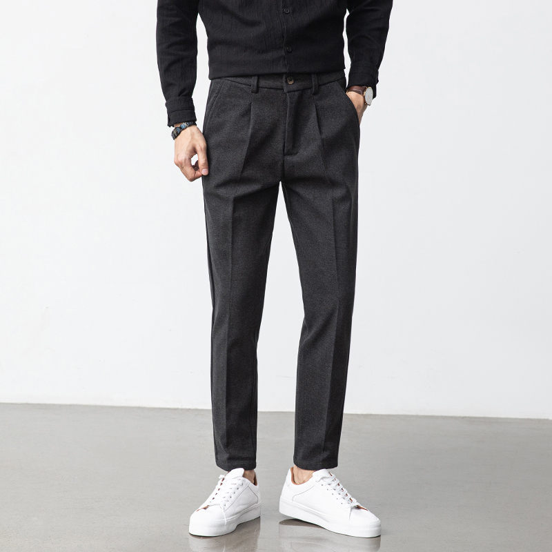 2021秋季无影墙西裤男休闲裤长裤韩版潮西装九分裤子男-p48