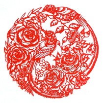 Traditional hand-cut paper window flower Shoudai Bird (rich Qimei)new house decoration