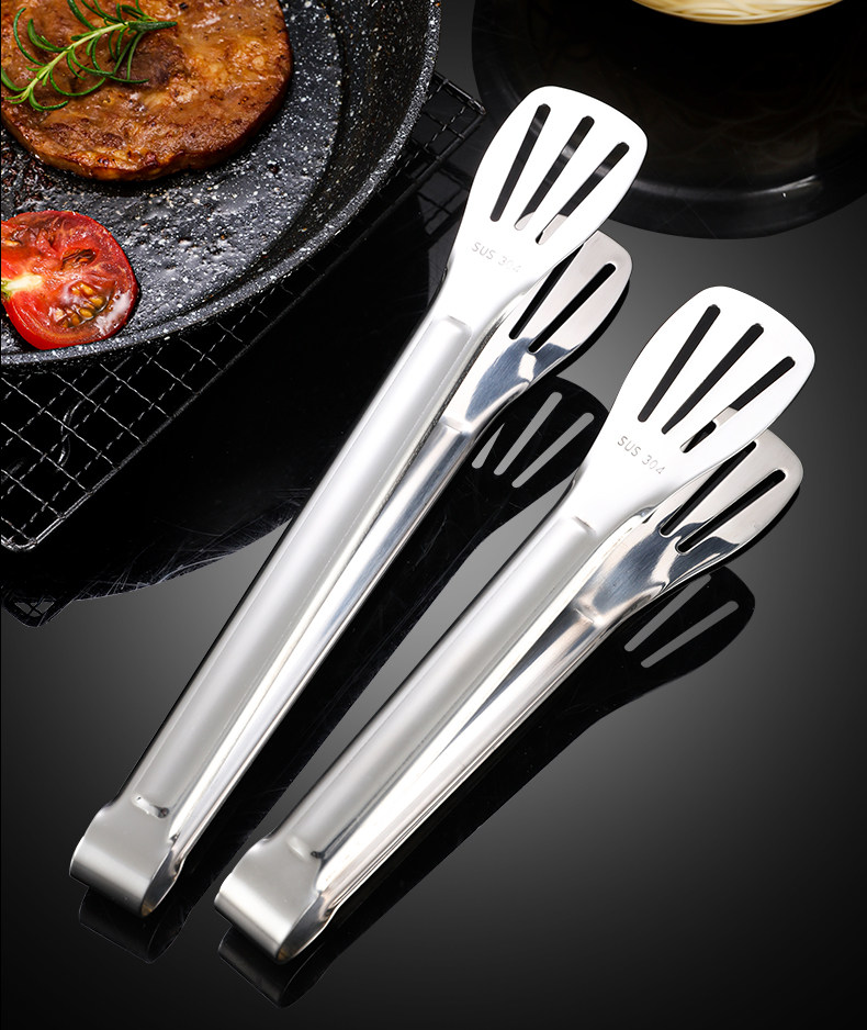 304不锈钢烤肉牛排夹厨房专用烧烤夹面包食品夹子家用煎饼工具