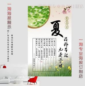 中医养生宣传画夏季养心保健知识挂图美容院布