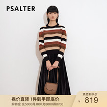 Poetic womens dress 2021 Winter new round neck striped collared cardiovert vest with dress and two sets
