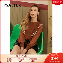 Shadow poem women's 2021 autumn new academic style contrast color edge shows young spliced sleeve sweater women