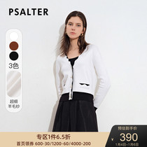 Shadow Psalm Womens 2021 Autumn New wave pattern Contrast color v-neck simple intellectual wool sweater