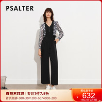 Shadow Psalm Women's 2021 Autumn New Black V-Neck Lace-Up Waist Skinny High Pants