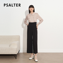 Psalm women's 2021 autumn new fashion printed shirt contrast stitching wide leg jumpsuit women