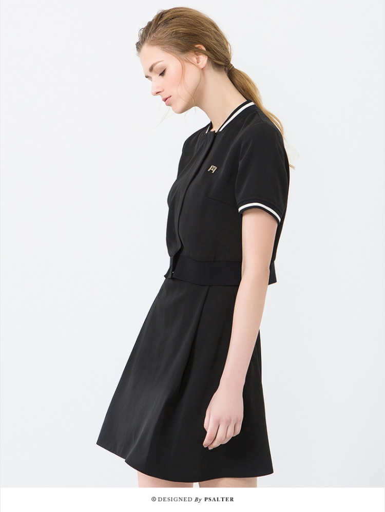 诗篇夏季女装 轻奢运动短袖简约休闲连衣裙夏