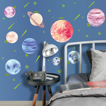Planet luminous fluorescent wall sticker stickers nine planets childrens room warm creative self-adhesive background wall decoration