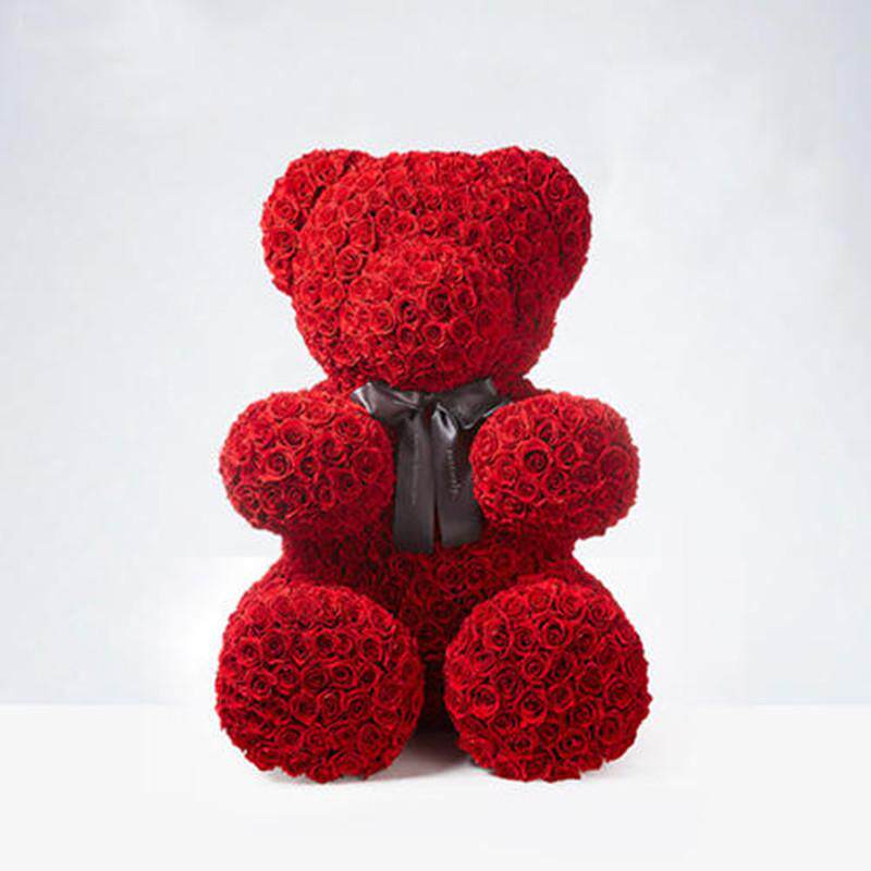 roseonly永生玫瑰熊进口永生玫瑰花玫瑰熊定制款礼物送女友爱人